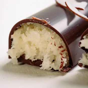 Lingote de de chocolate negro y coco