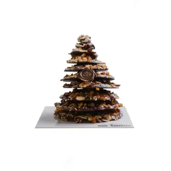 Árbol de Navidad de chocolate y frutos secos